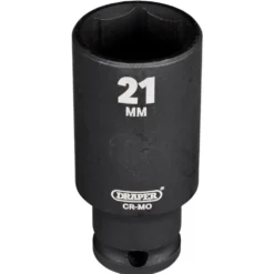Draper HI-TORQ® Metric Deep Impact Socket, 3/8" Sq. Dr., 21mm