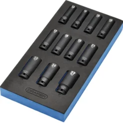 Draper HI-TORQ® Metric Deep Impact Socket Set in EVA Drawer Insert Tray, 1/2