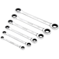 Draper HI-TORQ® Metric Double Ratchet Ring Spanner Set, 8 -19mm (6 Piece)