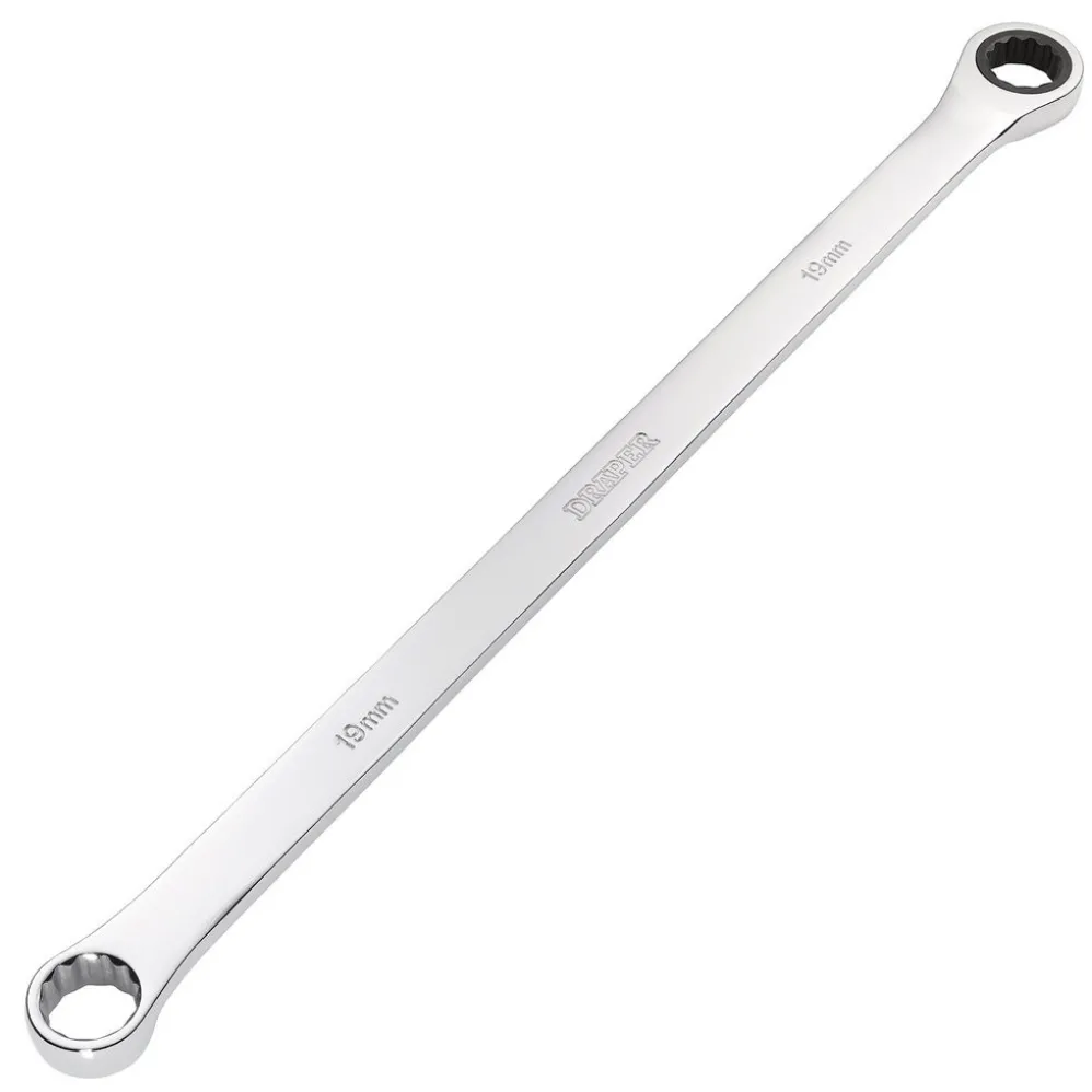 Draper HI-TORQ® Metric Extra-Long Double Ring Ratchet Spanner, 19mm