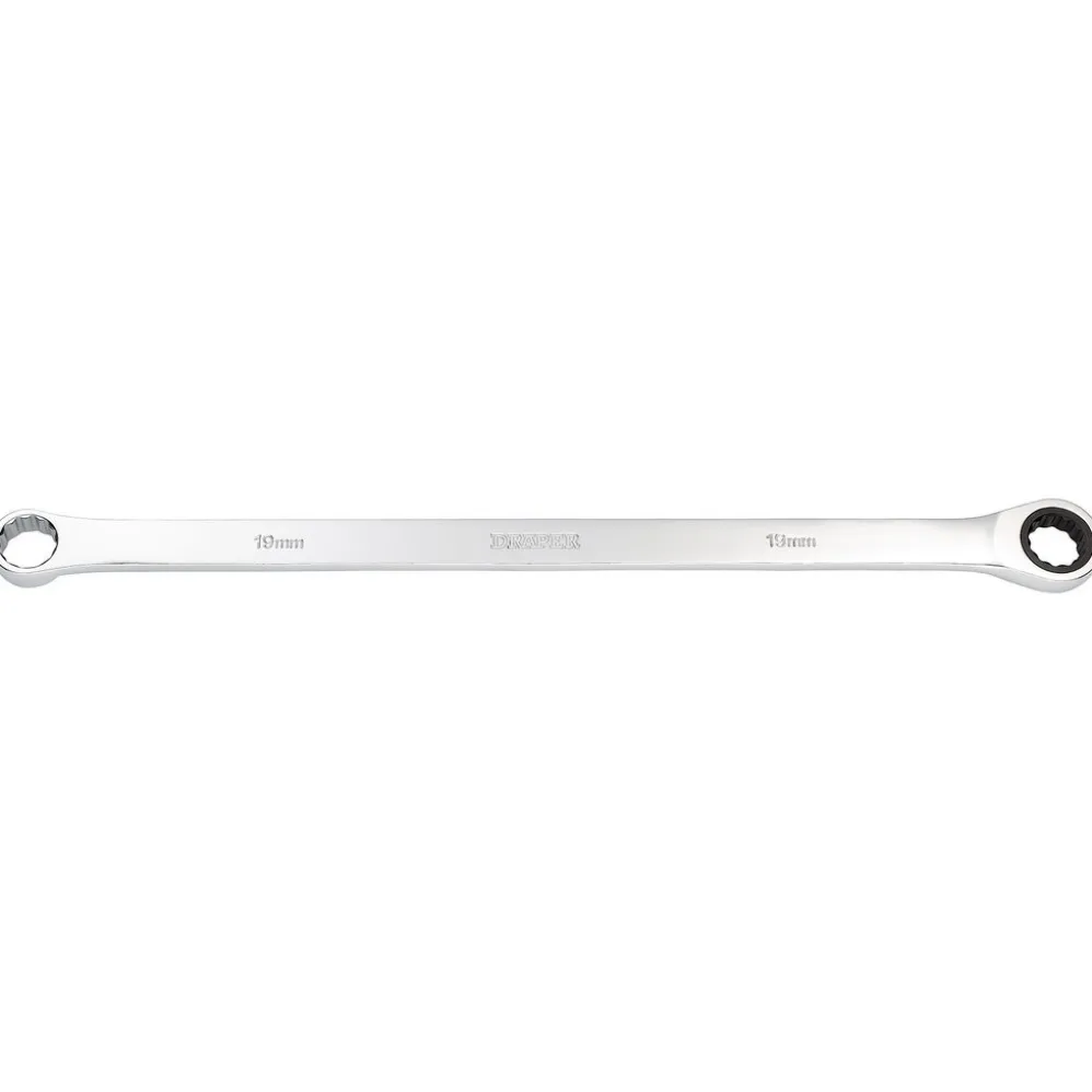 Draper HI-TORQ® Metric Extra-Long Double Ring Ratchet Spanner, 19mm