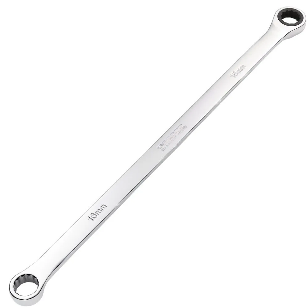 Draper HI-TORQ® Metric Extra-Long Double Ring Ratchet Spanner, 16mm