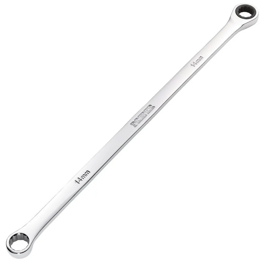 Draper HI-TORQ® Metric Extra-Long Double Ring Ratchet Spanner, 14mm