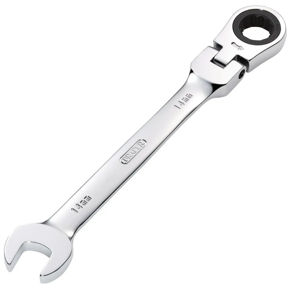 Draper HI-TORQ® Metric Flexible Head Ratcheting Combination Spanner, 14mm