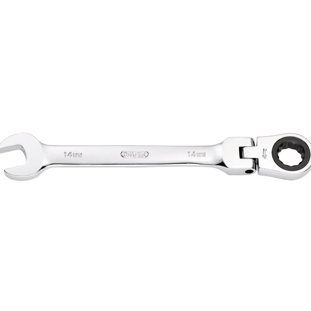 Draper HI-TORQ® Metric Flexible Head Ratcheting Combination Spanner, 14mm