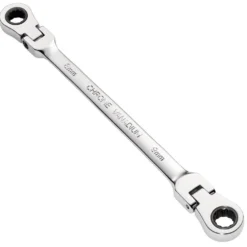 Draper HI-TORQ® Metric Flexible Head Double Ring Ratchet Spanner, 8 x 9mm