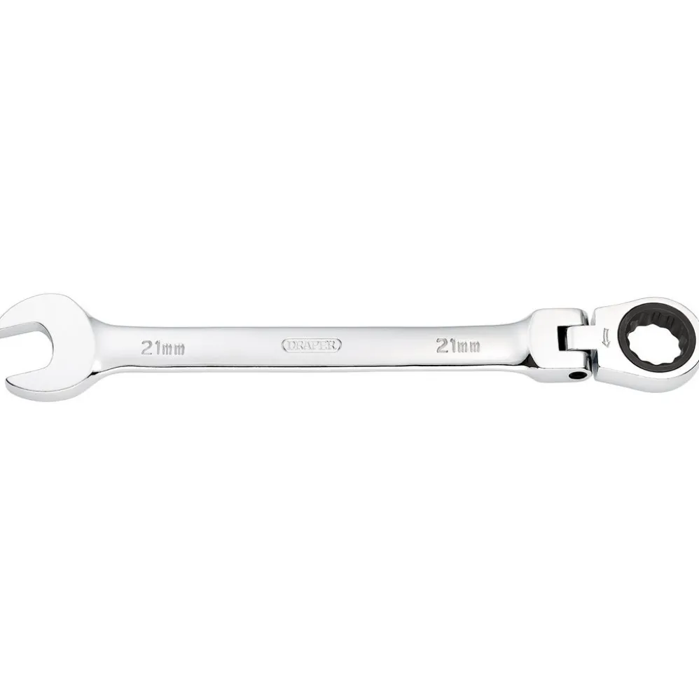 Draper HI-TORQ® Metric Flexible Head Ratcheting Combination Spanner, 21mm