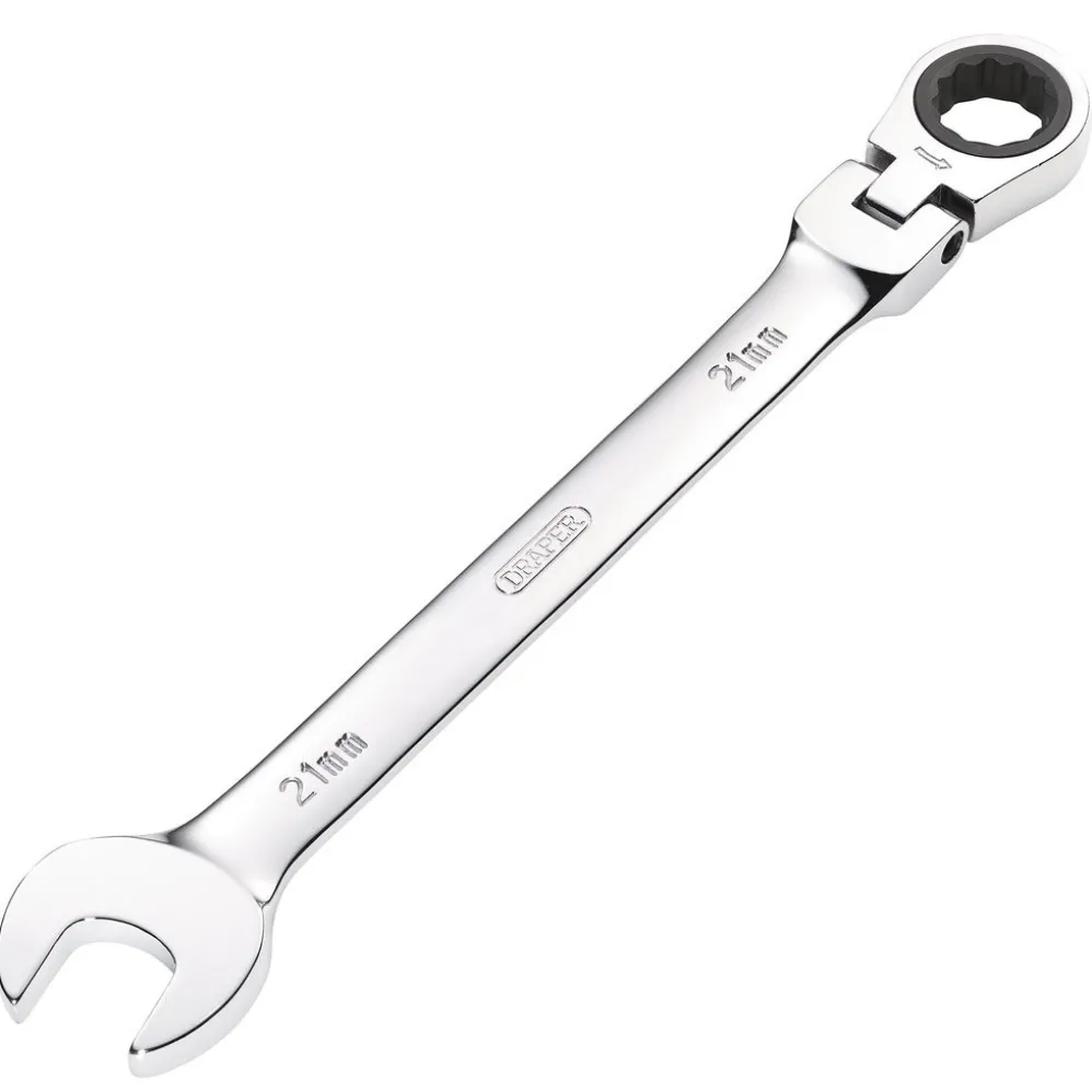 Draper HI-TORQ® Metric Flexible Head Ratcheting Combination Spanner, 21mm