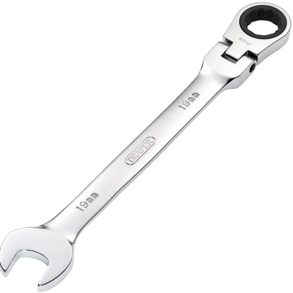 Draper HI-TORQ® Metric Flexible Head Ratcheting Combination Spanner, 19mm