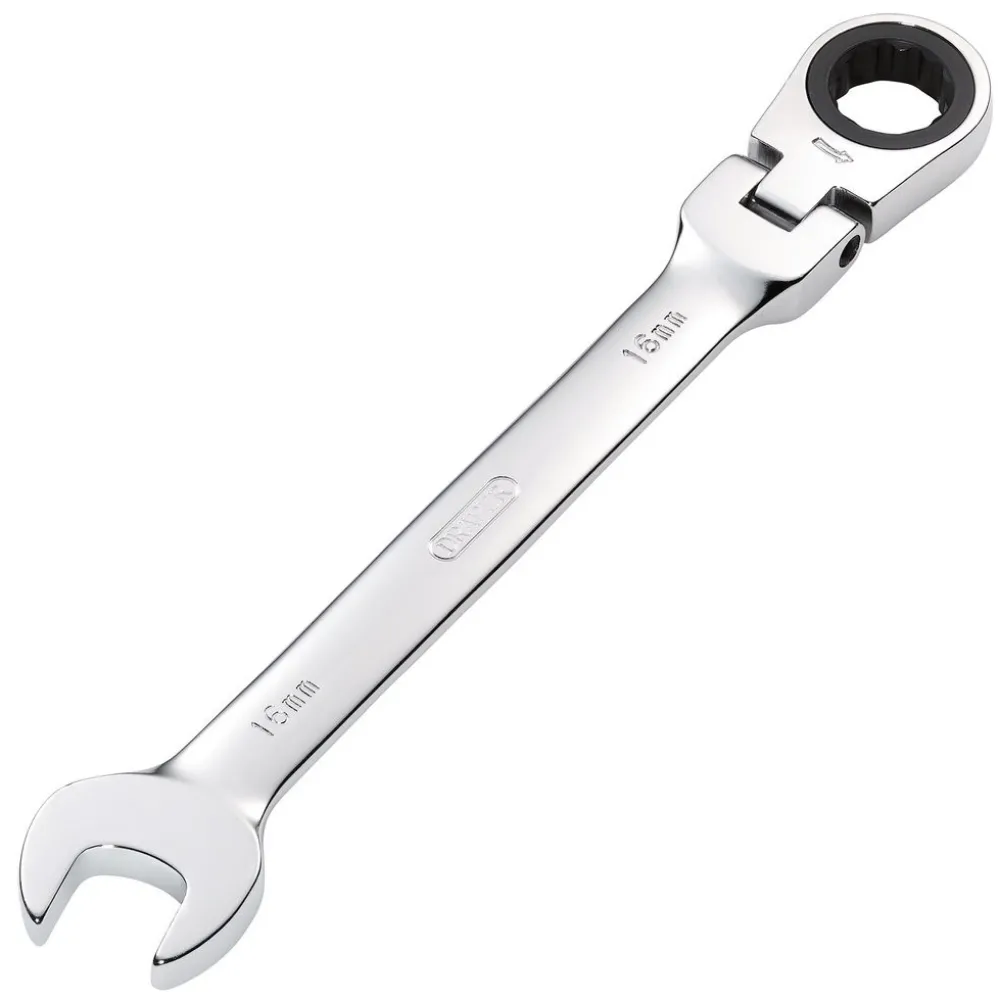 Draper HI-TORQ® Metric Flexible Head Ratcheting Combination Spanner, 16mm