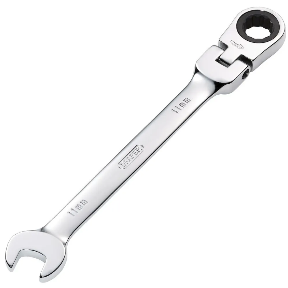 Draper HI-TORQ® Metric Flexible Head Ratcheting Combination Spanner, 11mm