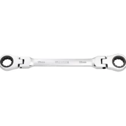 Draper HI-TORQ® Metric Flexible Head Double Ring Ratchet Spanner, 18 x 19mm