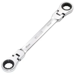 Draper HI-TORQ® Metric Flexible Head Double Ring Ratchet Spanner, 18 x 19mm