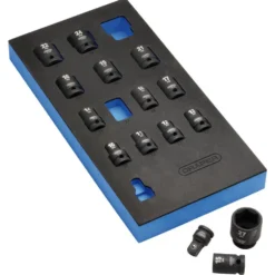 Draper HI-TORQ® Metric Impact Socket Set in EVA Drawer Insert Tray, 1/2