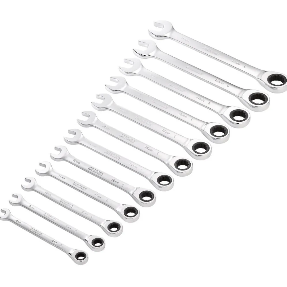 Draper HI-TORQ® Metric Ratchet Combination Spanner Set, 8 - 19mm (12 Piece)