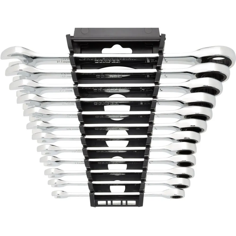 Draper HI-TORQ® Metric Ratchet Combination Spanner Set, 8 - 19mm (12 Piece)