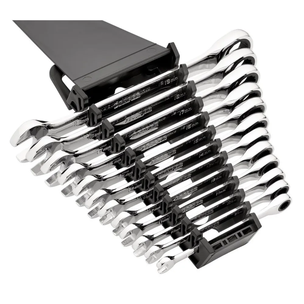 Draper HI-TORQ® Metric Ratchet Combination Spanner Set, 8 - 19mm (12 Piece)