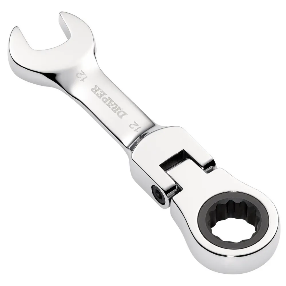 Draper HI-TORQ® Metric Stubby Flexible Head Ratchet Combination Spanner, 12mm