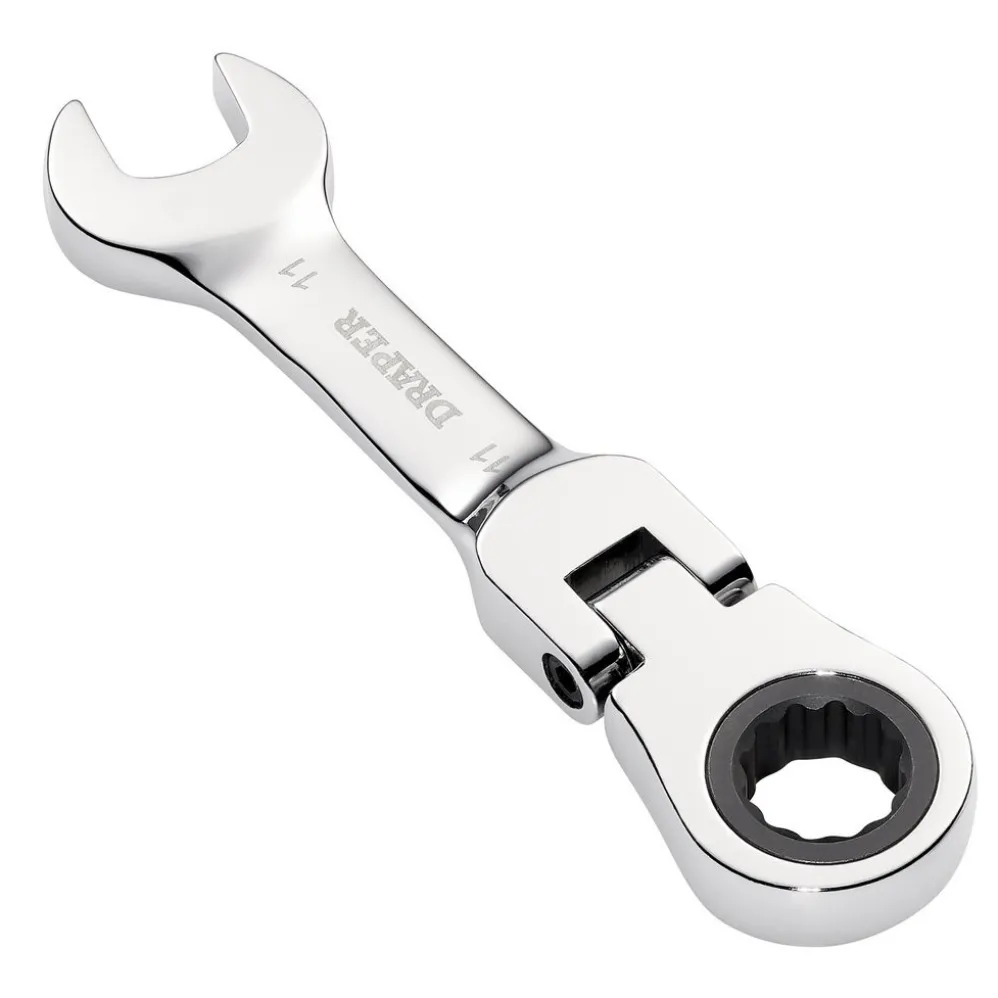 Draper HI-TORQ® Metric Stubby Flexible Head Ratchet Combination Spanner, 11mm
