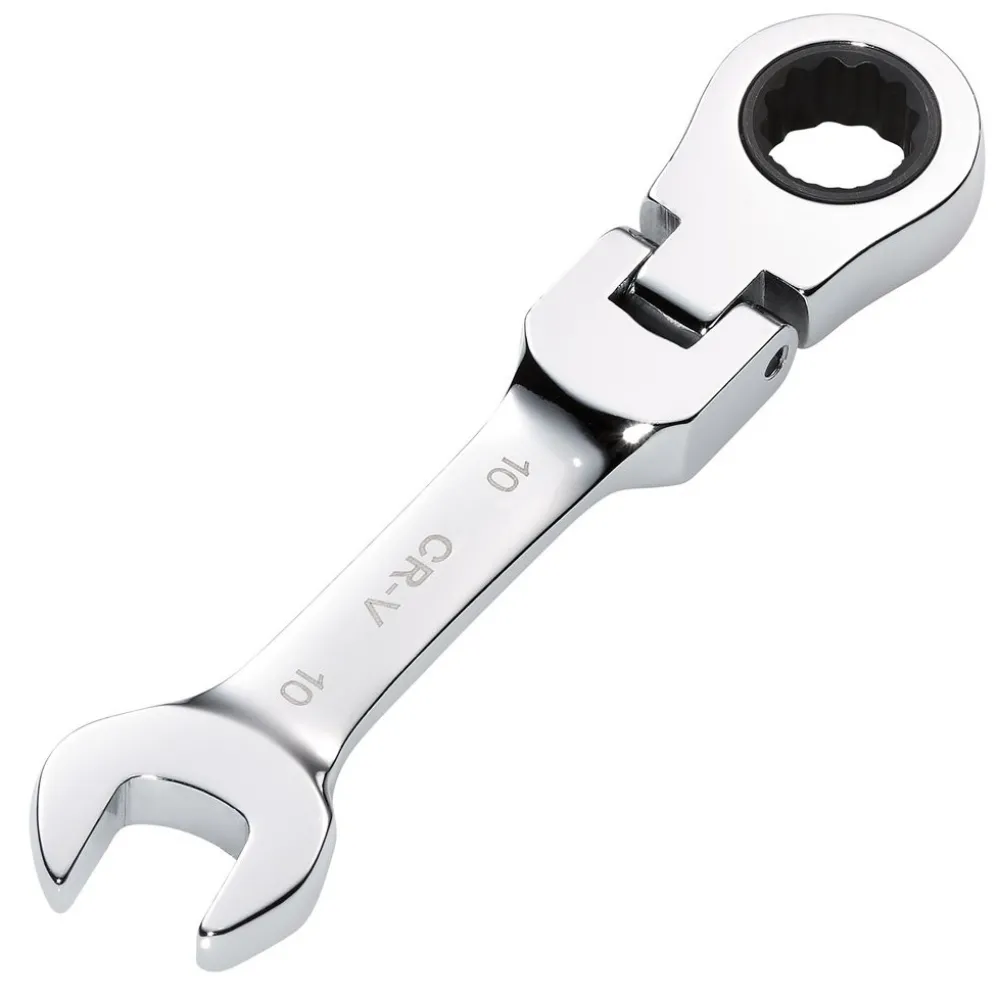 Draper HI-TORQ® Metric Stubby Flexible Head Ratchet Combination Spanner, 10mm