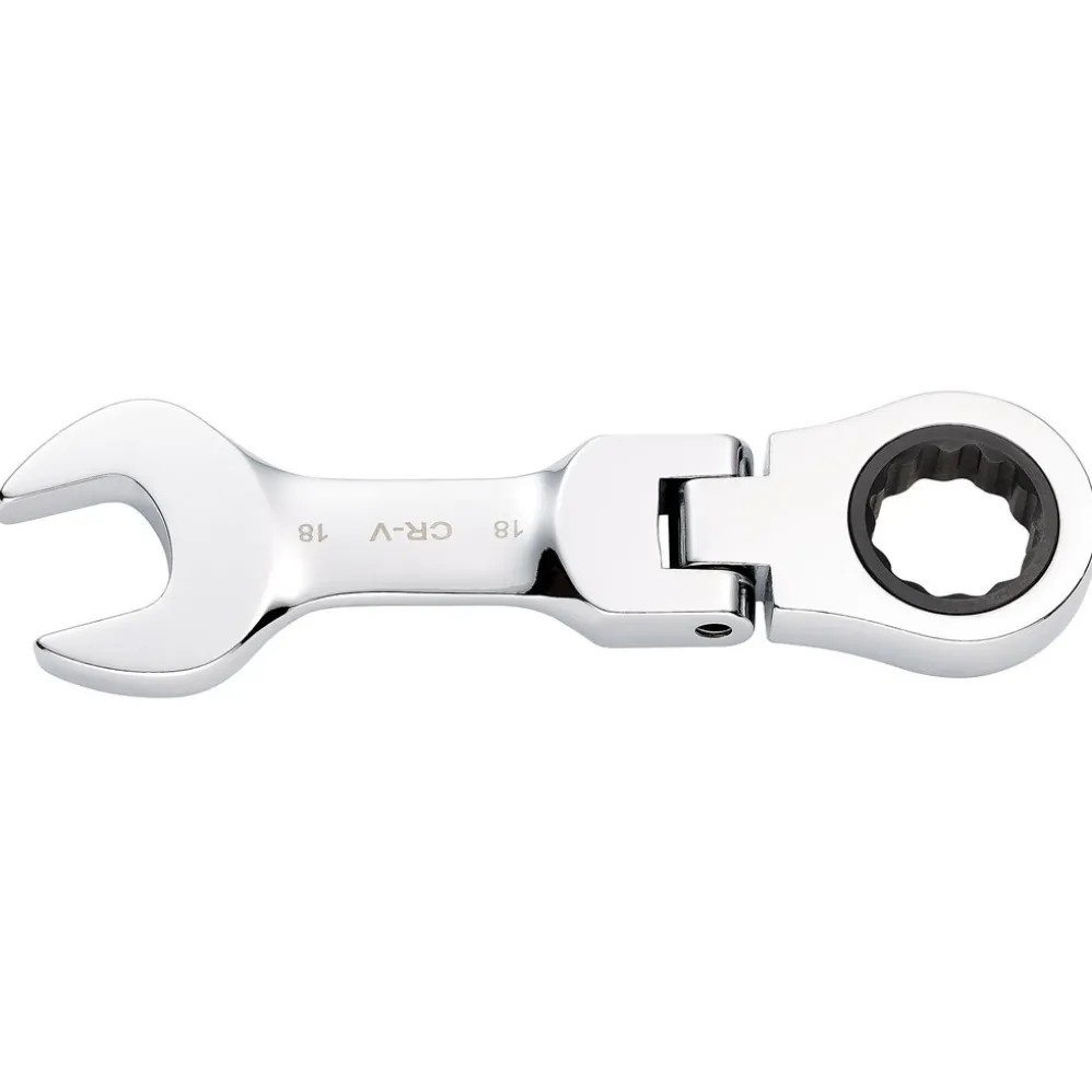 Draper HI-TORQ® Metric Stubby Flexible Head Ratchet Combination Spanner, 18mm