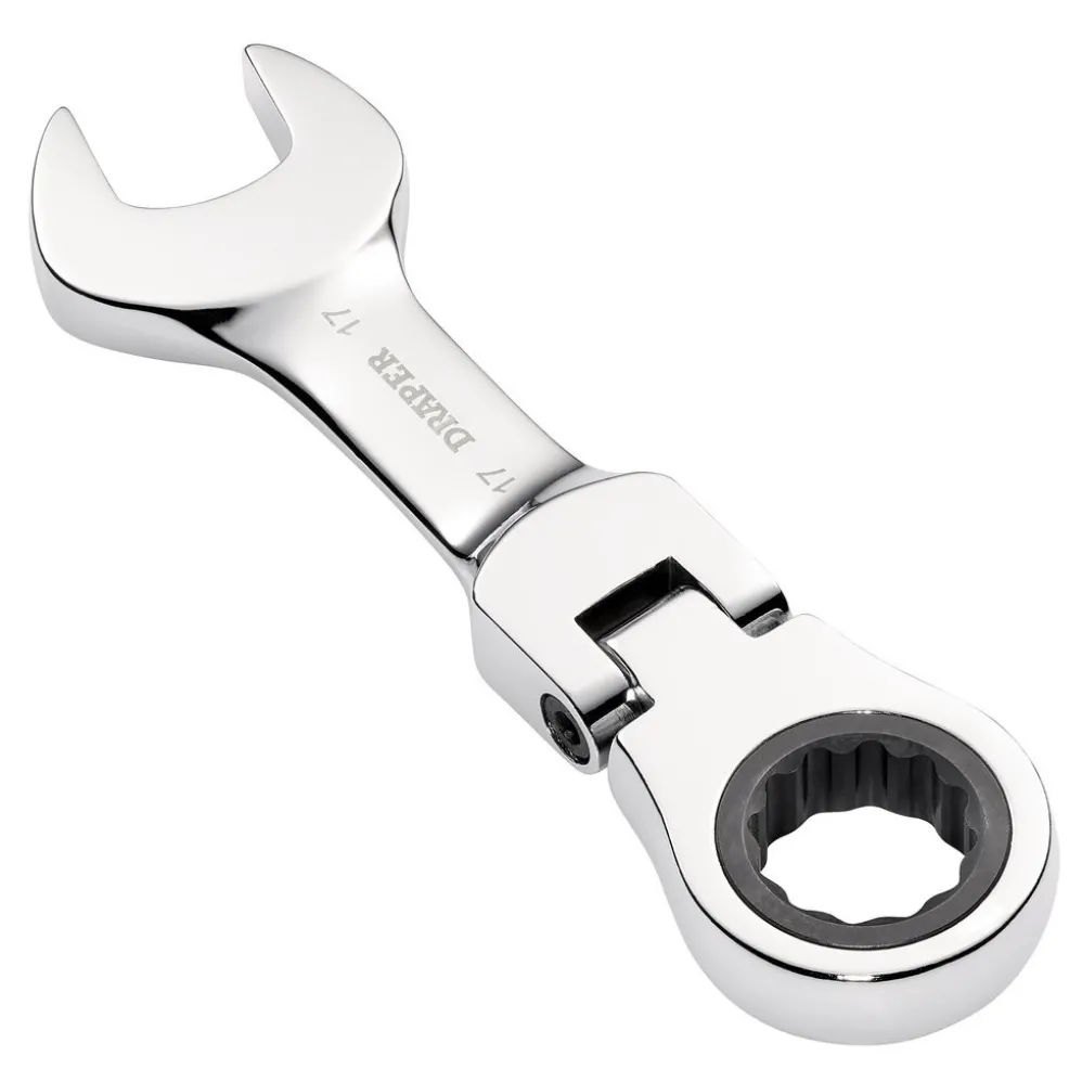 Draper HI-TORQ® Metric Stubby Flexible Head Ratchet Combination Spanner, 17mm