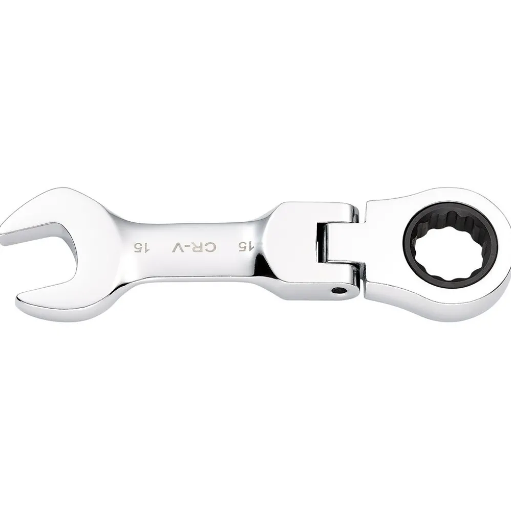 Draper HI-TORQ® Metric Stubby Flexible Head Ratchet Combination Spanner, 15mm