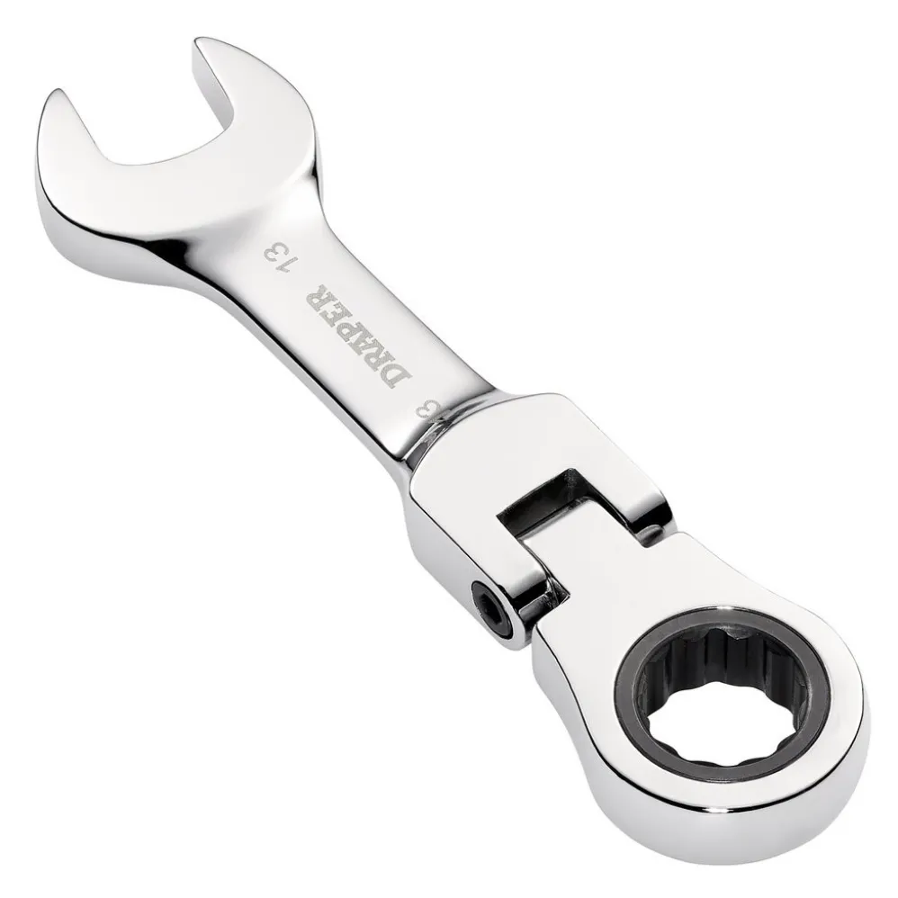 Draper HI-TORQ® Metric Stubby Flexible Head Ratchet Combination Spanner, 13mm