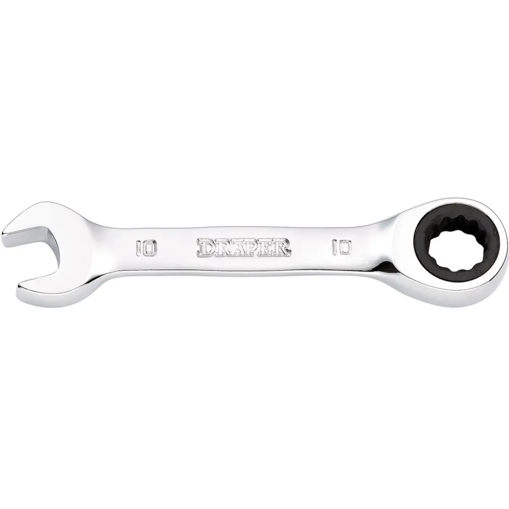 Draper HI-TORQ® Metric Stubby Ratchet Combination Spanner, 10mm