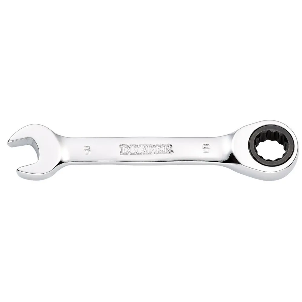 Draper HI-TORQ® Metric Stubby Ratchet Combination Spanner, 9mm