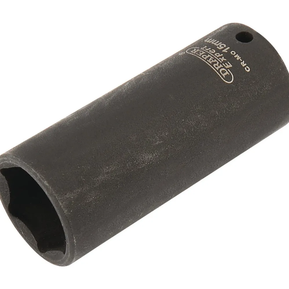 Draper HI-TORQ® 6 Point Deep Impact Socket, 1/4" Sq. Dr., 15mm