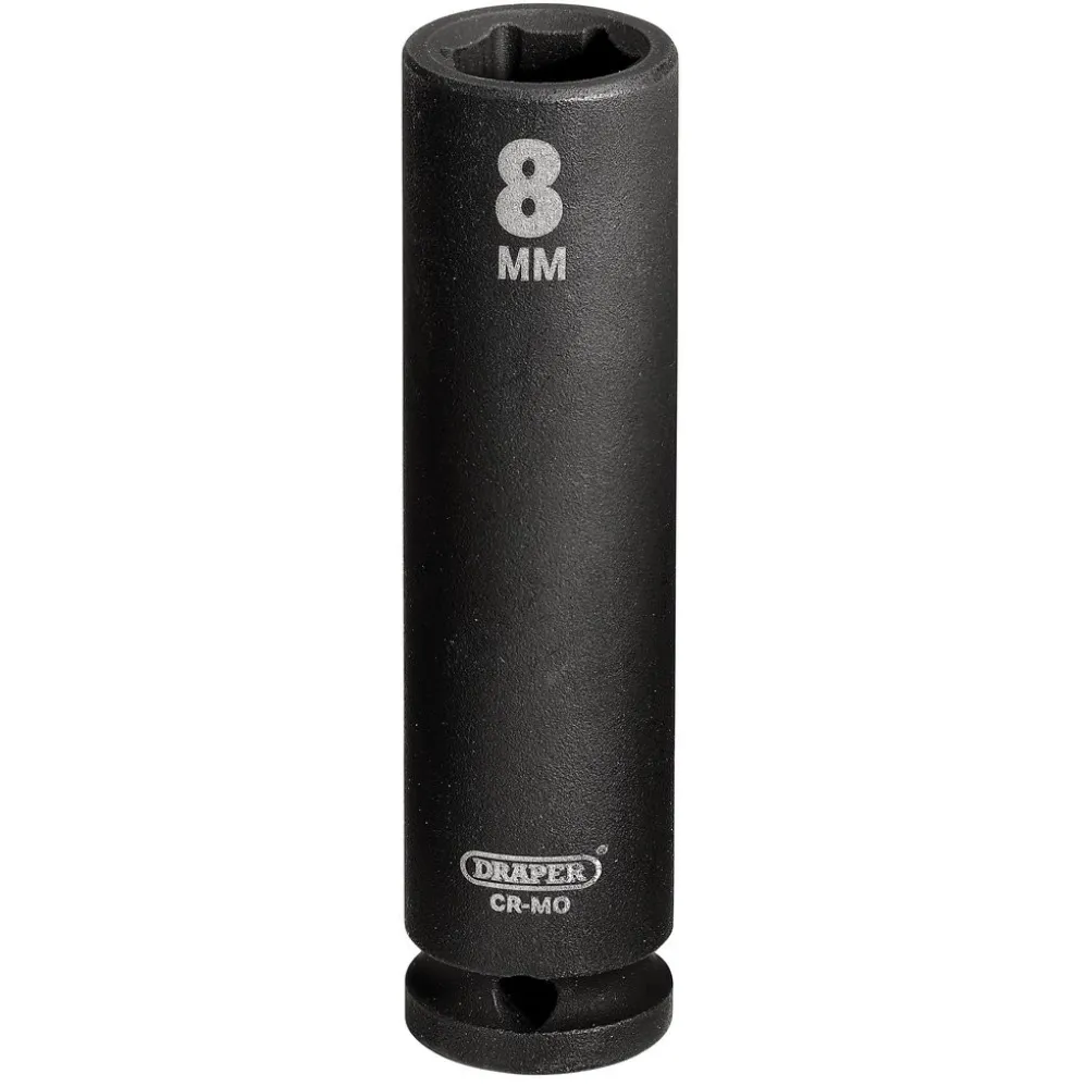 Draper HI-TORQ® 6 Point Deep Impact Socket, 1/4" Sq. Dr., 8mm