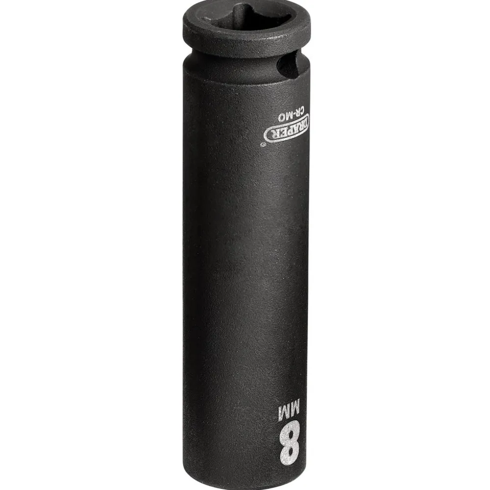 Draper HI-TORQ® 6 Point Deep Impact Socket, 1/4" Sq. Dr., 8mm