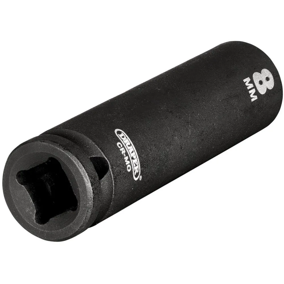 Draper HI-TORQ® 6 Point Deep Impact Socket, 1/4" Sq. Dr., 8mm
