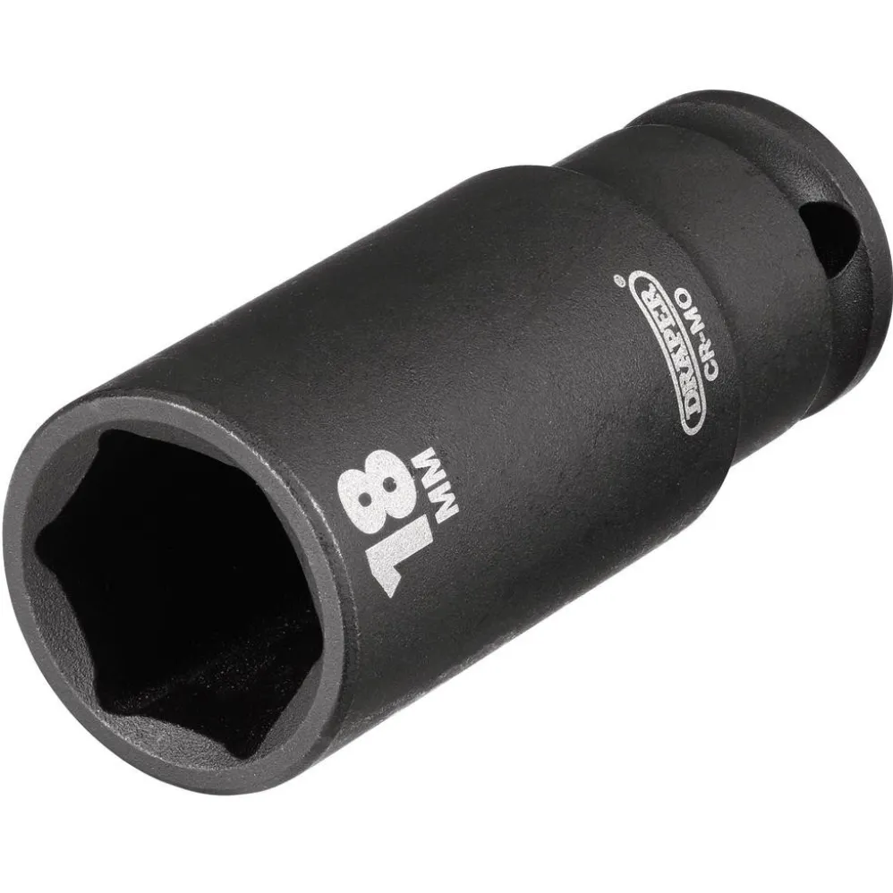 Draper HI-TORQ® 6 Point Deep Impact Socket, 3/8" Sq. Dr., 18mm