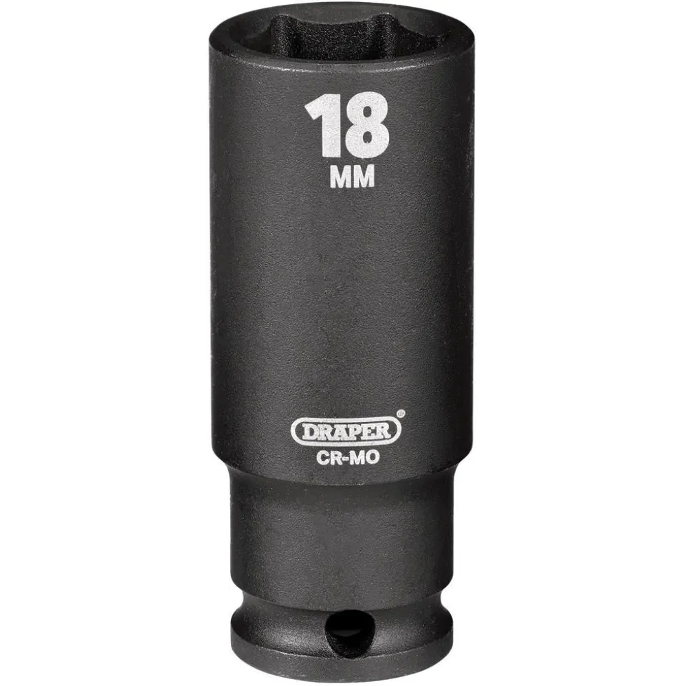 Draper HI-TORQ® 6 Point Deep Impact Socket, 3/8" Sq. Dr., 18mm