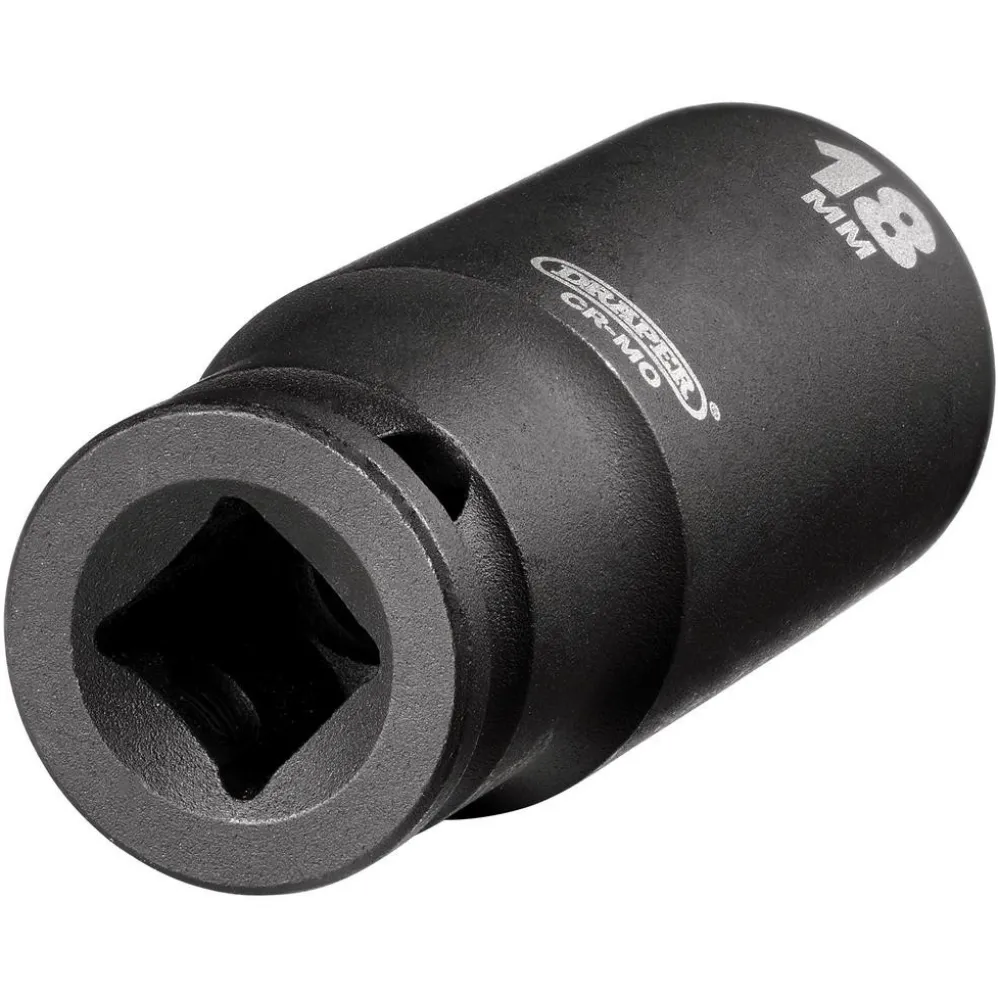 Draper HI-TORQ® 6 Point Deep Impact Socket, 3/8" Sq. Dr., 18mm