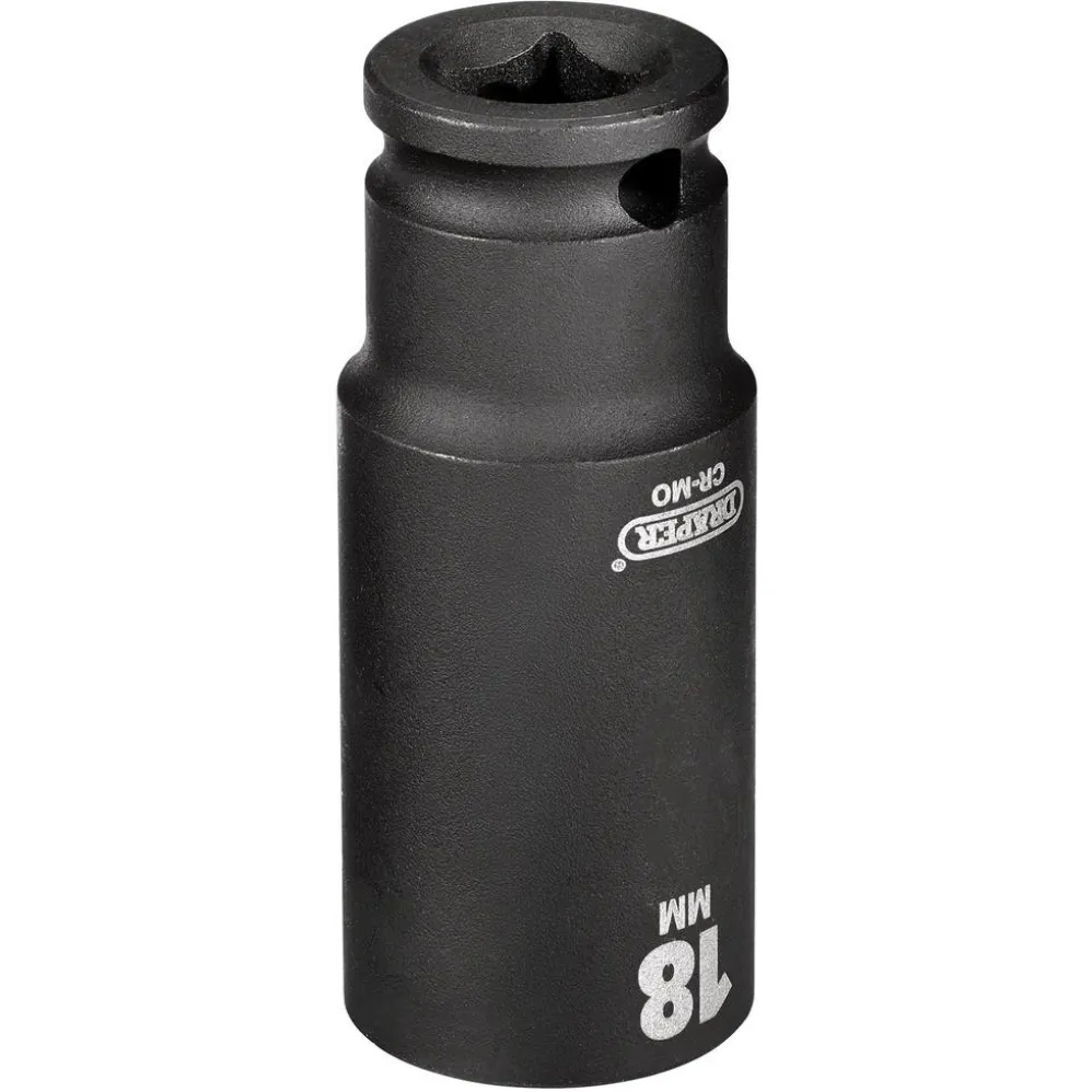 Draper HI-TORQ® 6 Point Deep Impact Socket, 3/8" Sq. Dr., 18mm