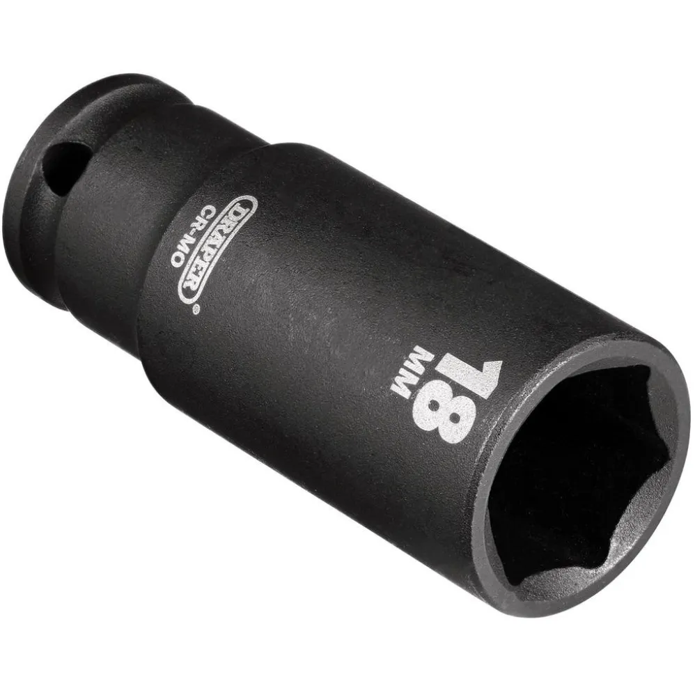 Draper HI-TORQ® 6 Point Deep Impact Socket, 3/8" Sq. Dr., 18mm