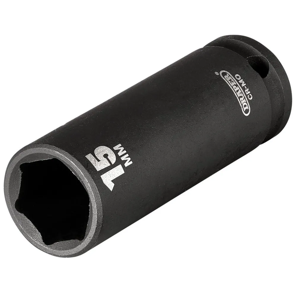 Draper HI-TORQ® 6 Point Deep Impact Socket, 3/8" Sq. Dr., 15mm