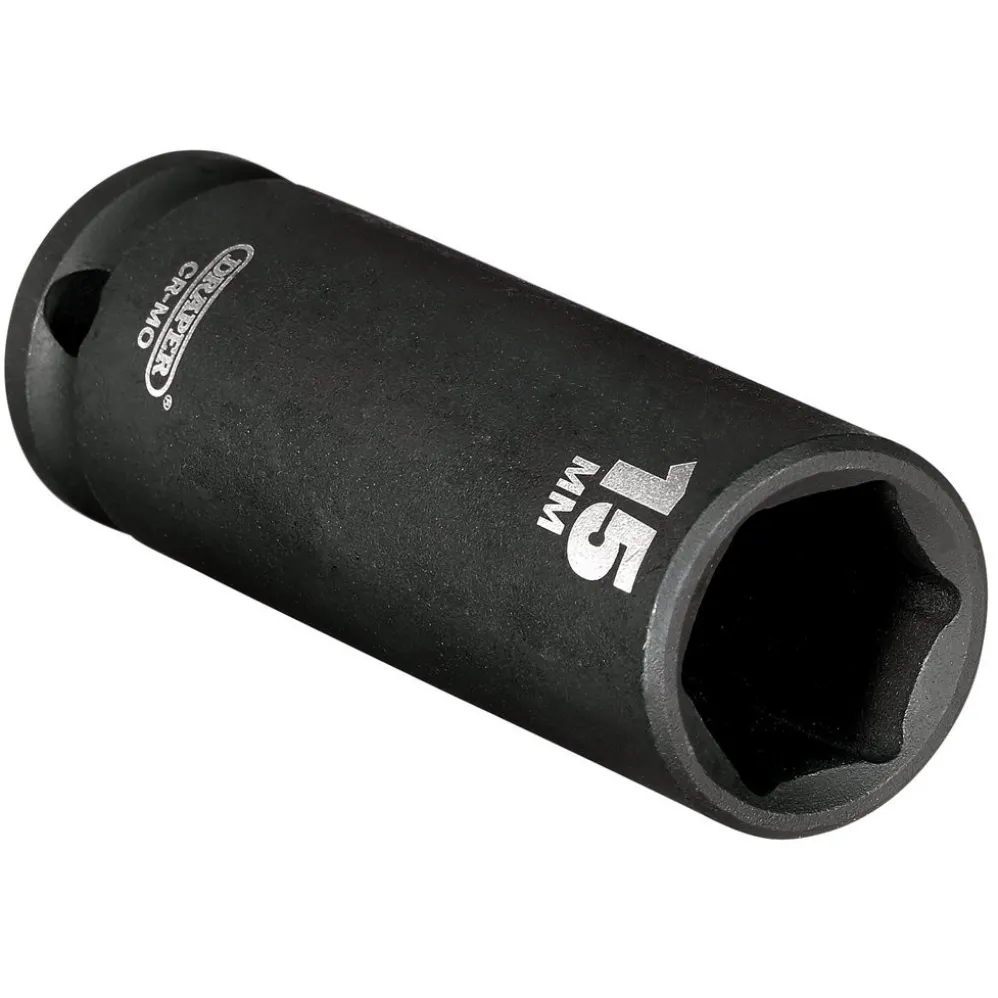 Draper HI-TORQ® 6 Point Deep Impact Socket, 3/8" Sq. Dr., 15mm