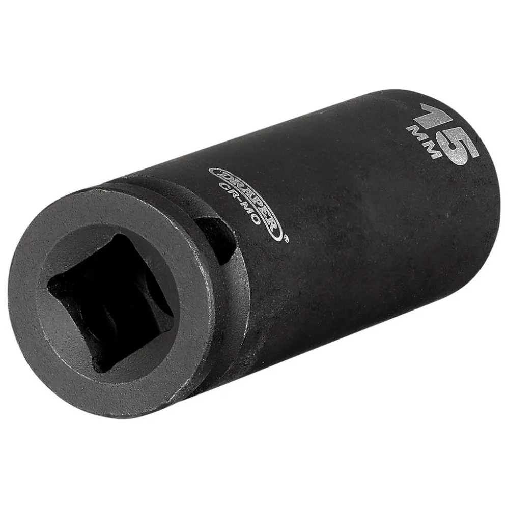 Draper HI-TORQ® 6 Point Deep Impact Socket, 3/8" Sq. Dr., 15mm