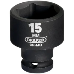 Draper HI-TORQ® 6 Point Impact Socket, 1/4" Sq. Dr., 15mm