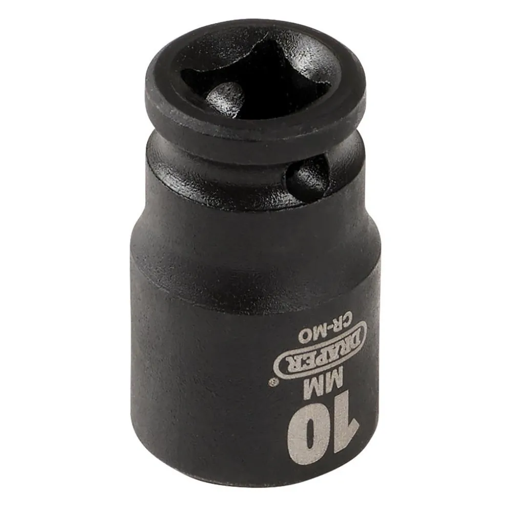 Draper HI-TORQ® 6 Point Impact Socket, 1/4" Sq. Dr., 10mm