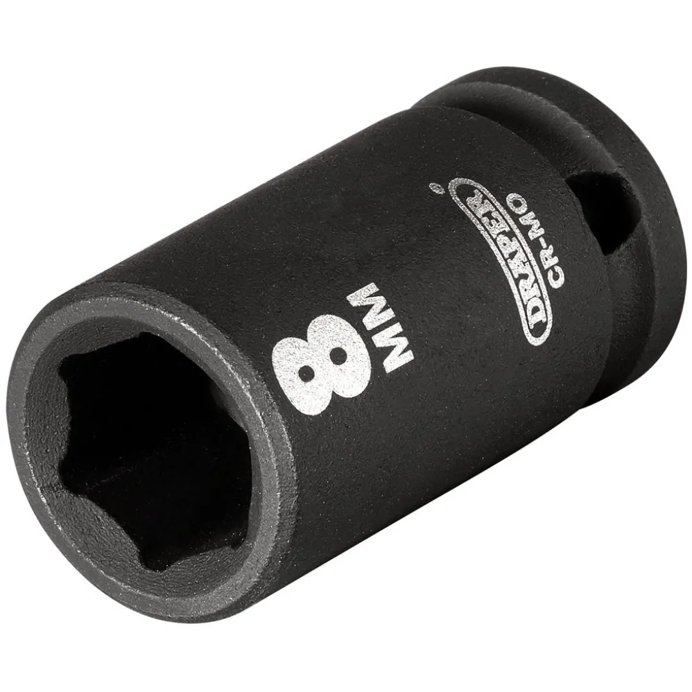 Draper HI-TORQ® 6 Point Impact Socket, 1/4" Sq. Dr., 8mm