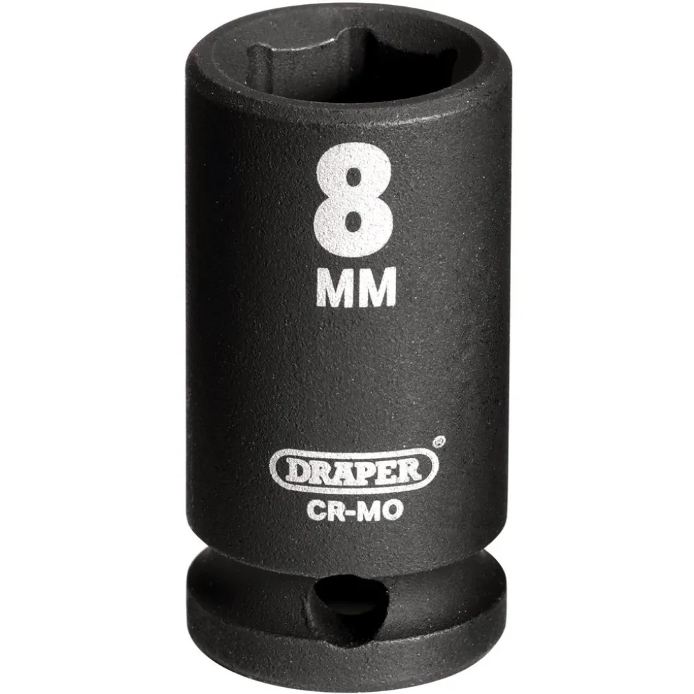 Draper HI-TORQ® 6 Point Impact Socket, 1/4" Sq. Dr., 8mm