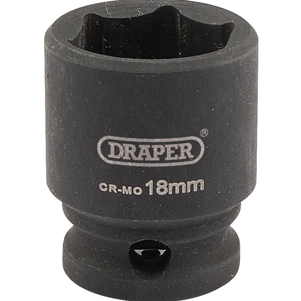 Draper HI-TORQ® 6 Point Impact Socket, 3/8" Sq. Dr., 18mm