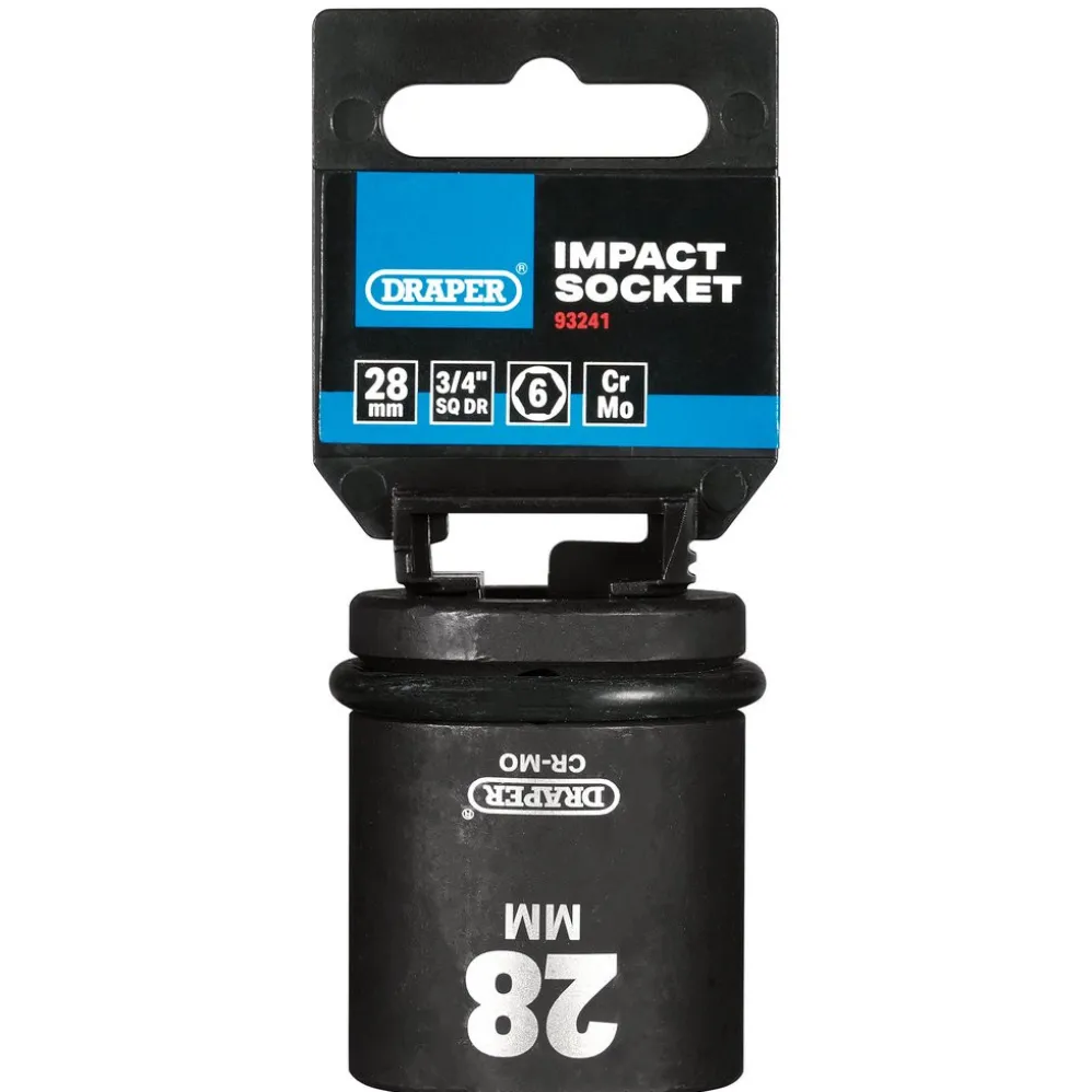 Draper HI-TORQ® 6 Point Impact Socket, 3/4" Sq. Dr., 28mm