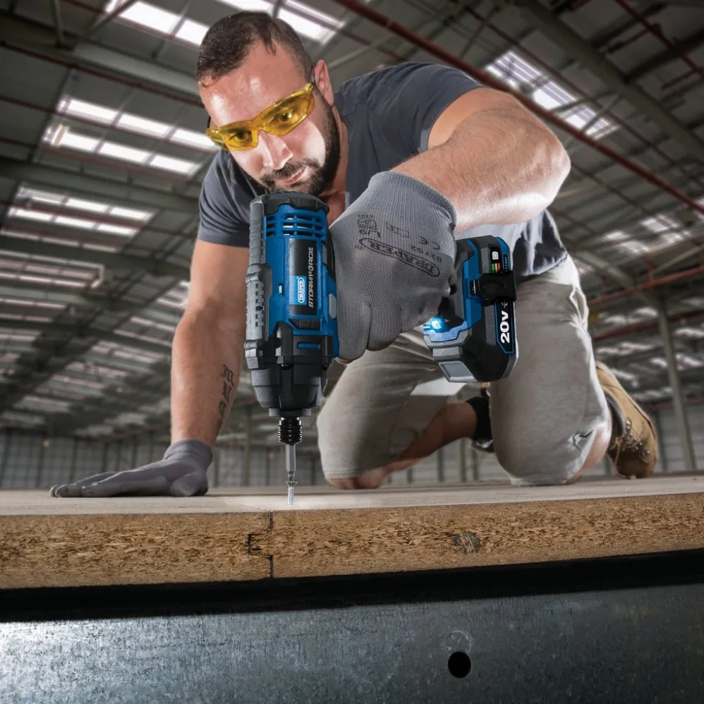 Draper Storm Force® 20V Cordless Impact Driver, 1/4" Hex. (Sold Bare)