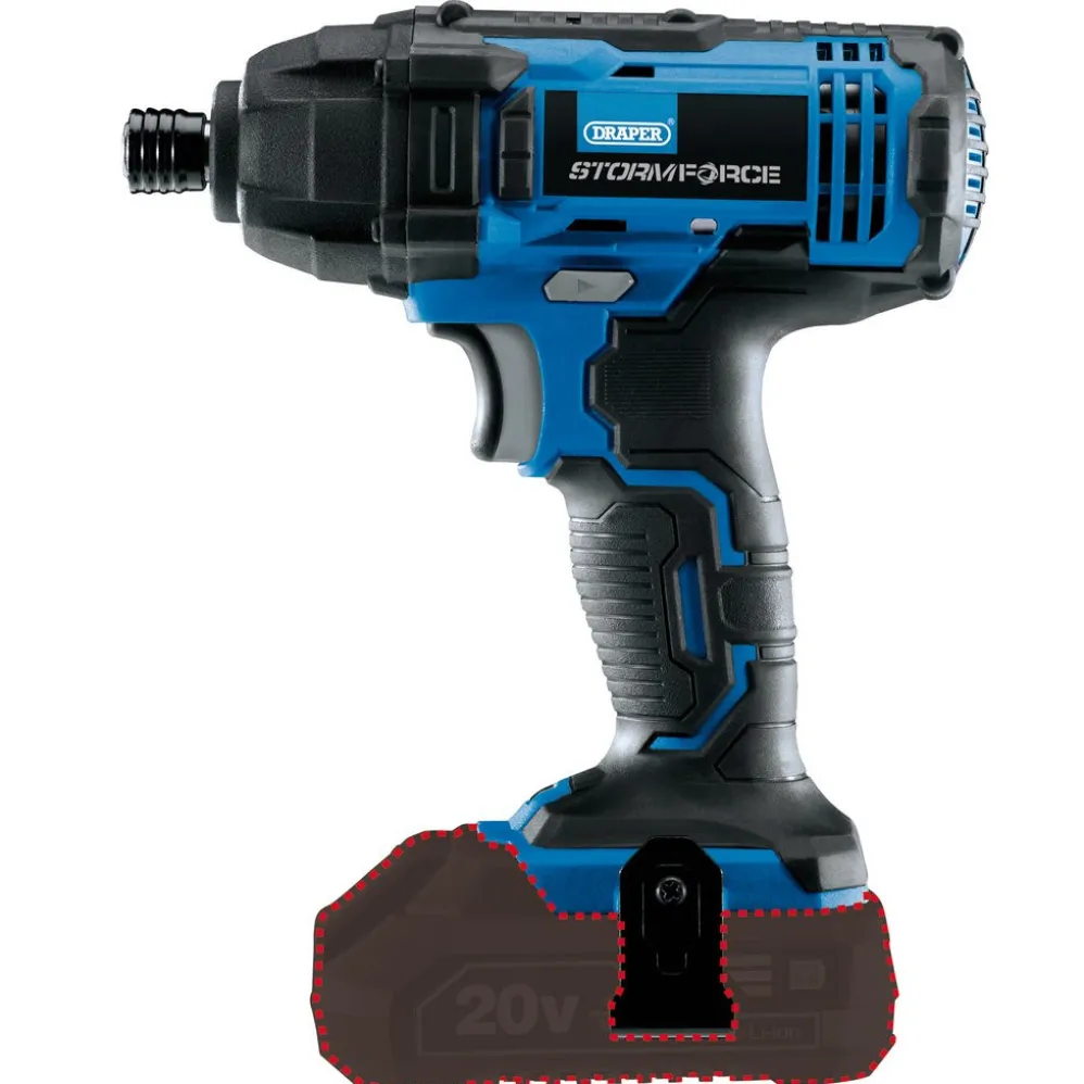 Draper Storm Force® 20V Cordless Impact Driver, 1/4" Hex. (Sold Bare)